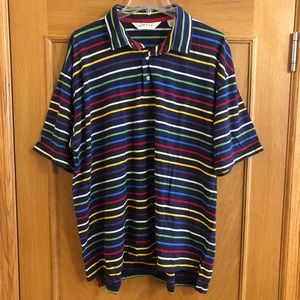 Orvis Striped Polo Golf Short Sleeve Shirt Size XL